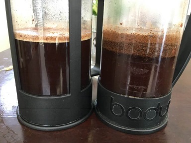 1リットルのフレンチプレス2個で比較